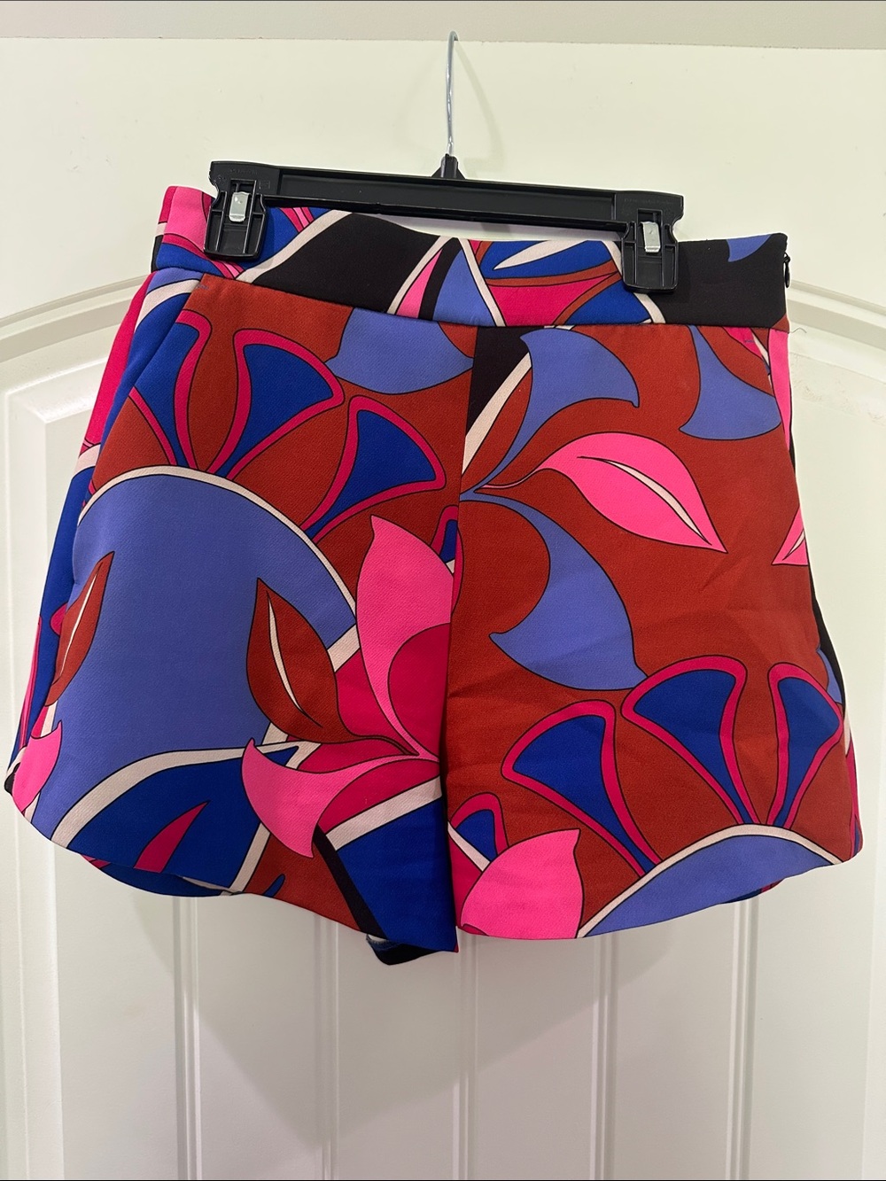Zara Bold Floral Athletic Shorts - Pink Blue Red